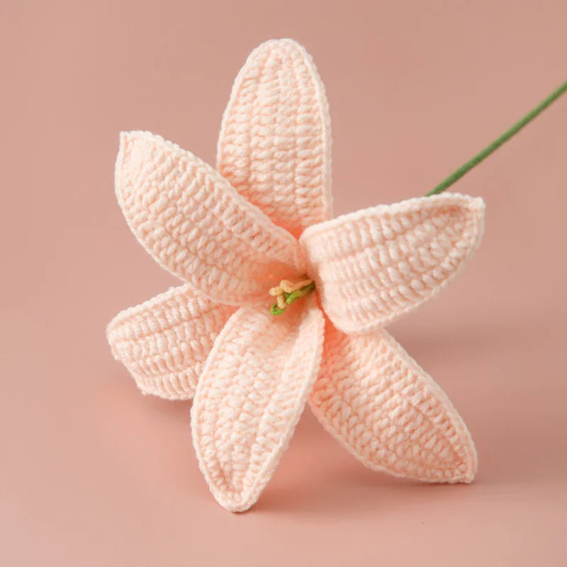 Hand-Knitted Crochet Lily Flowers