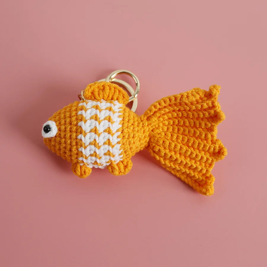 Handmade & Cute Seahorse Crochet Keychain
