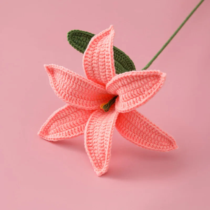 Hand-Knitted Crochet Lily Flowers