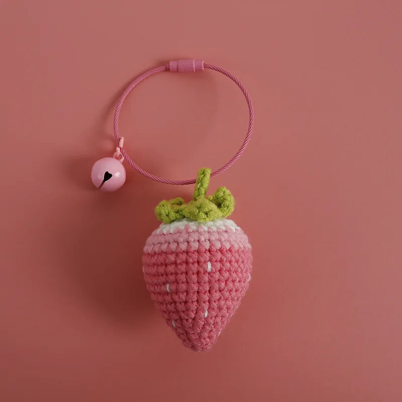 Crochet Strawberry Hanging Charm - Cute & Handmade