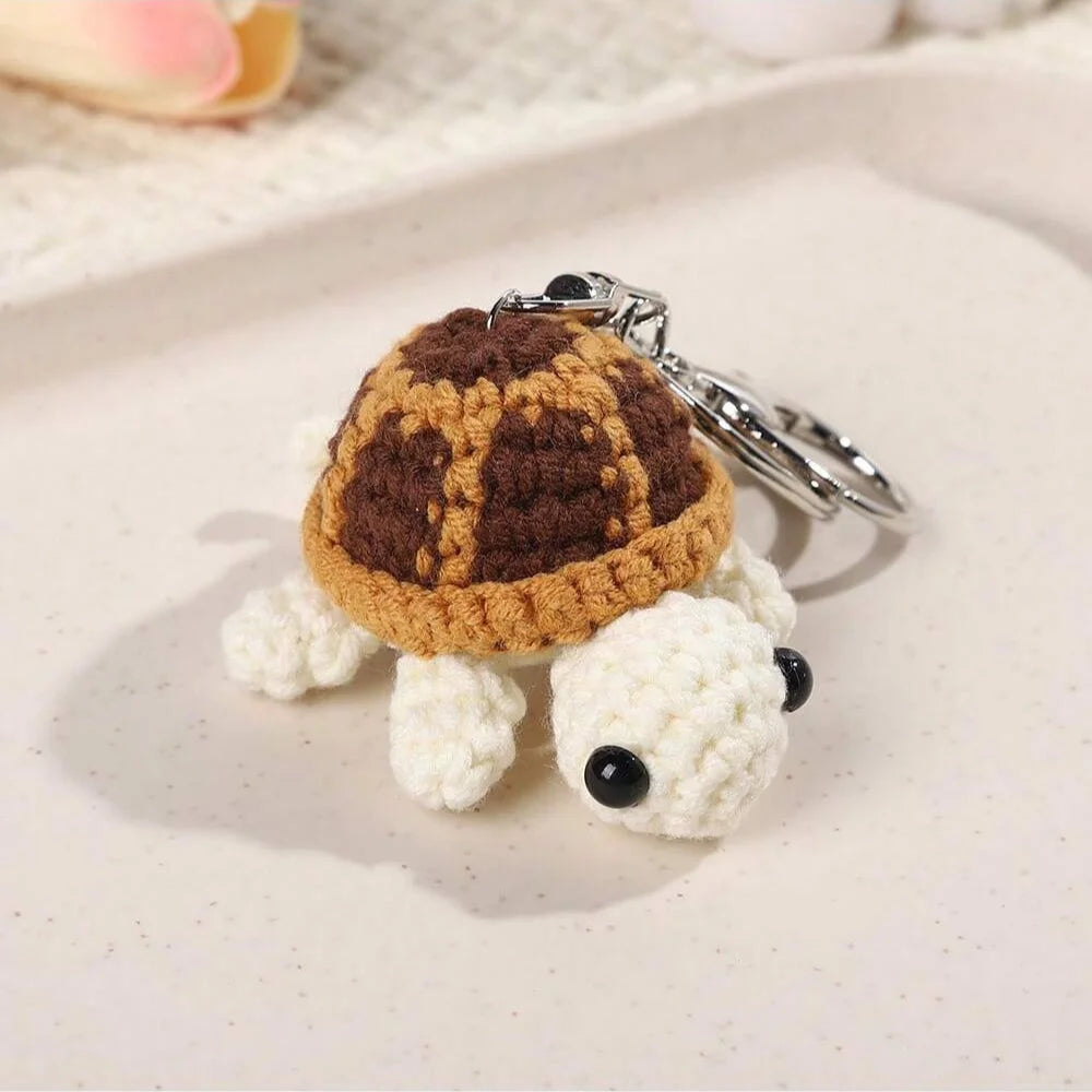 Adorable Turtle Keychain- Handmade Crocheted Miniature !