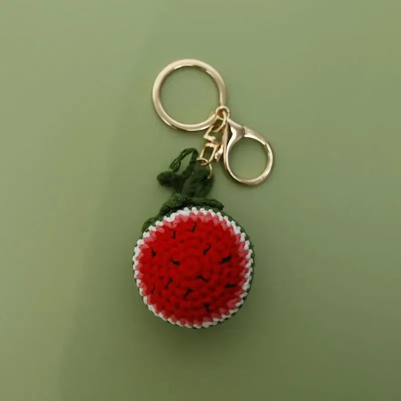 Cute Crochet Fruit Keychain