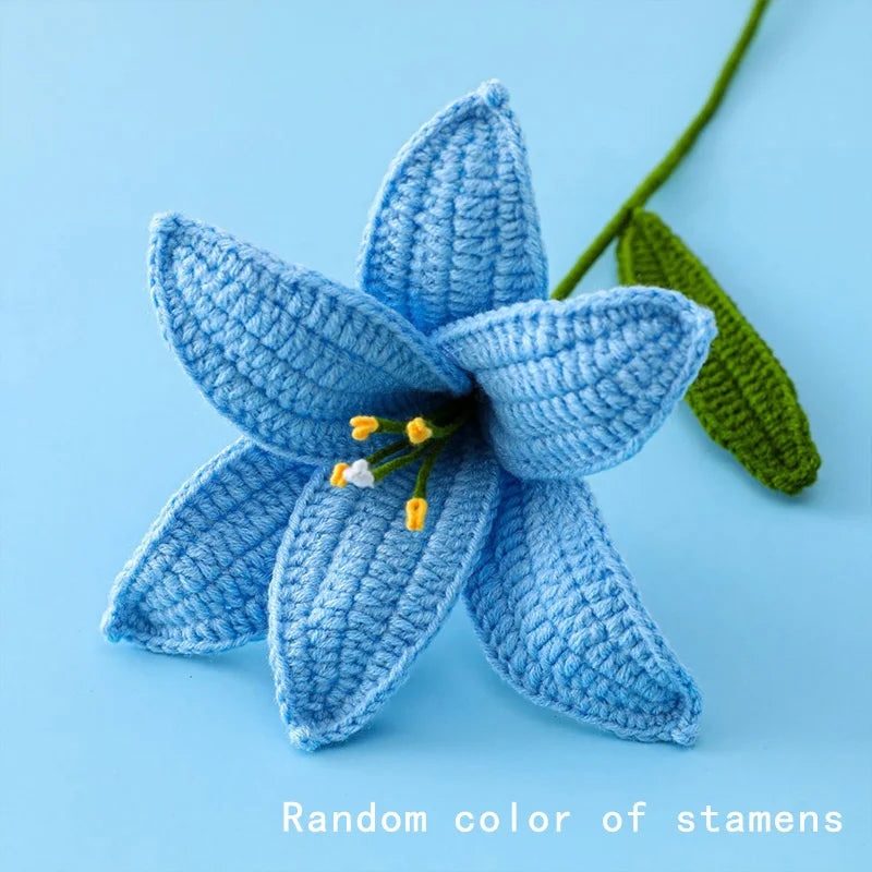 Hand-Knitted Crochet Lily Flowers