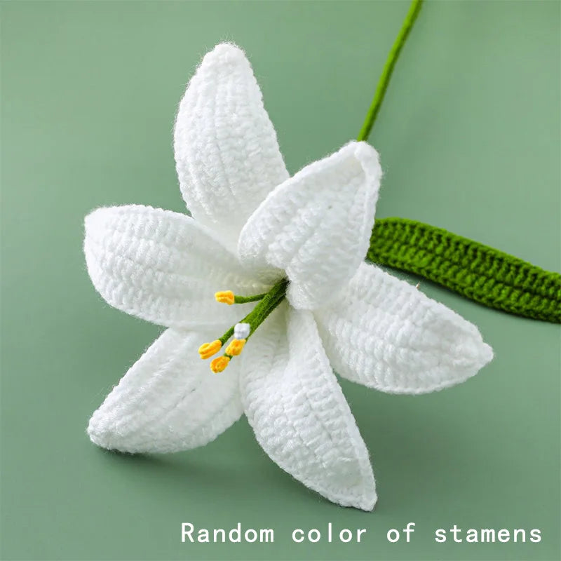 Hand-Knitted Crochet Lily Flowers