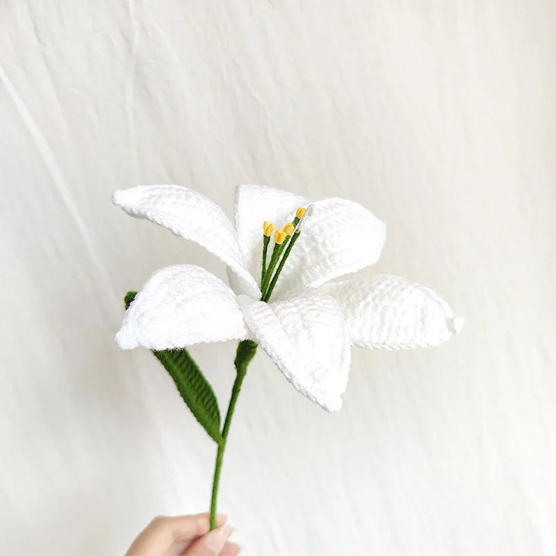Hand-Knitted Crochet Lily Flowers