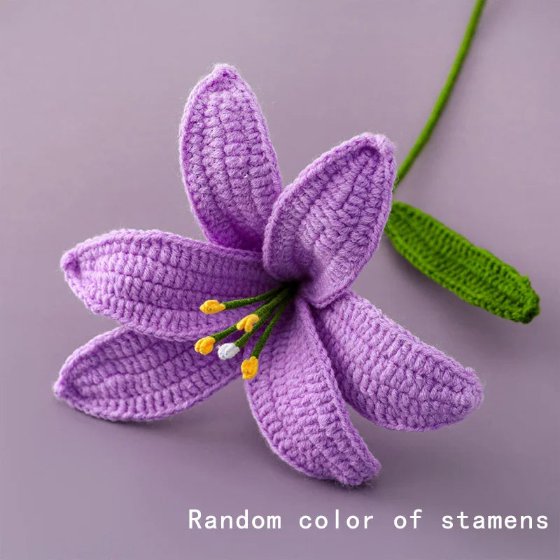 Hand-Knitted Crochet Lily Flowers