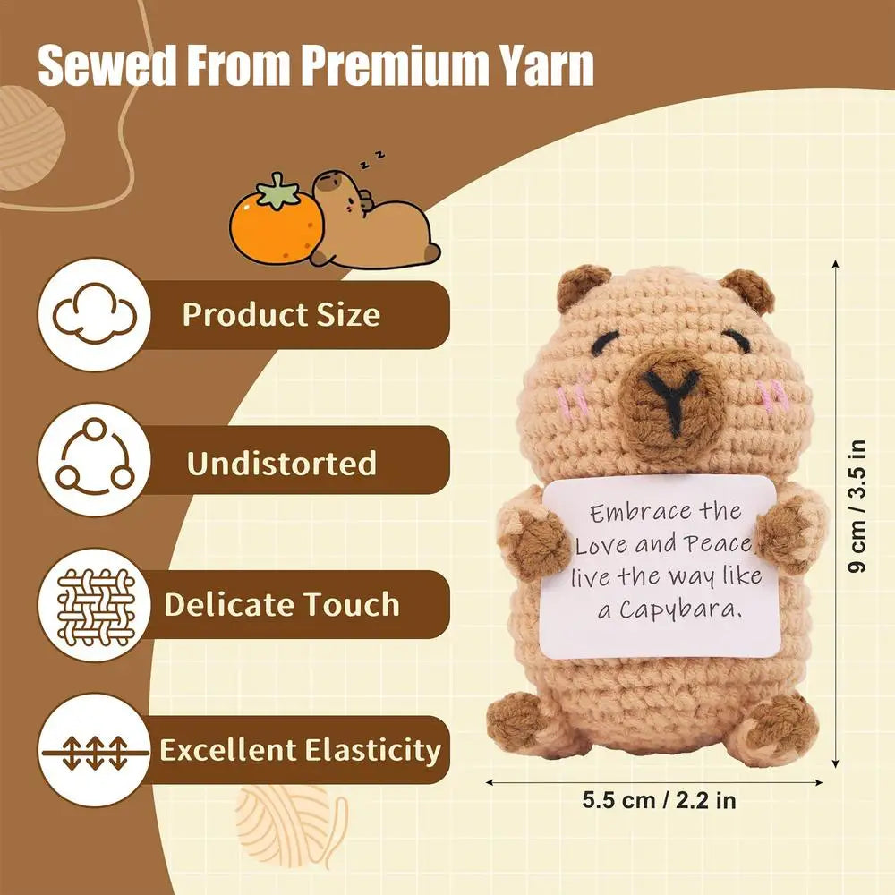 Emotional Support Plush Cheer Up Capybara Knitted Doll