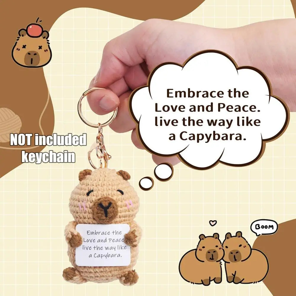 Emotional Support Plush Cheer Up Capybara Knitted Doll