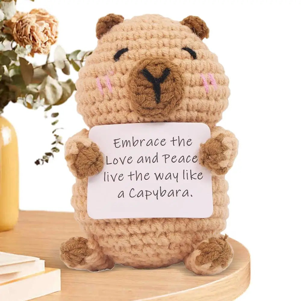 Emotional Support Plush Cheer Up Capybara Knitted Doll