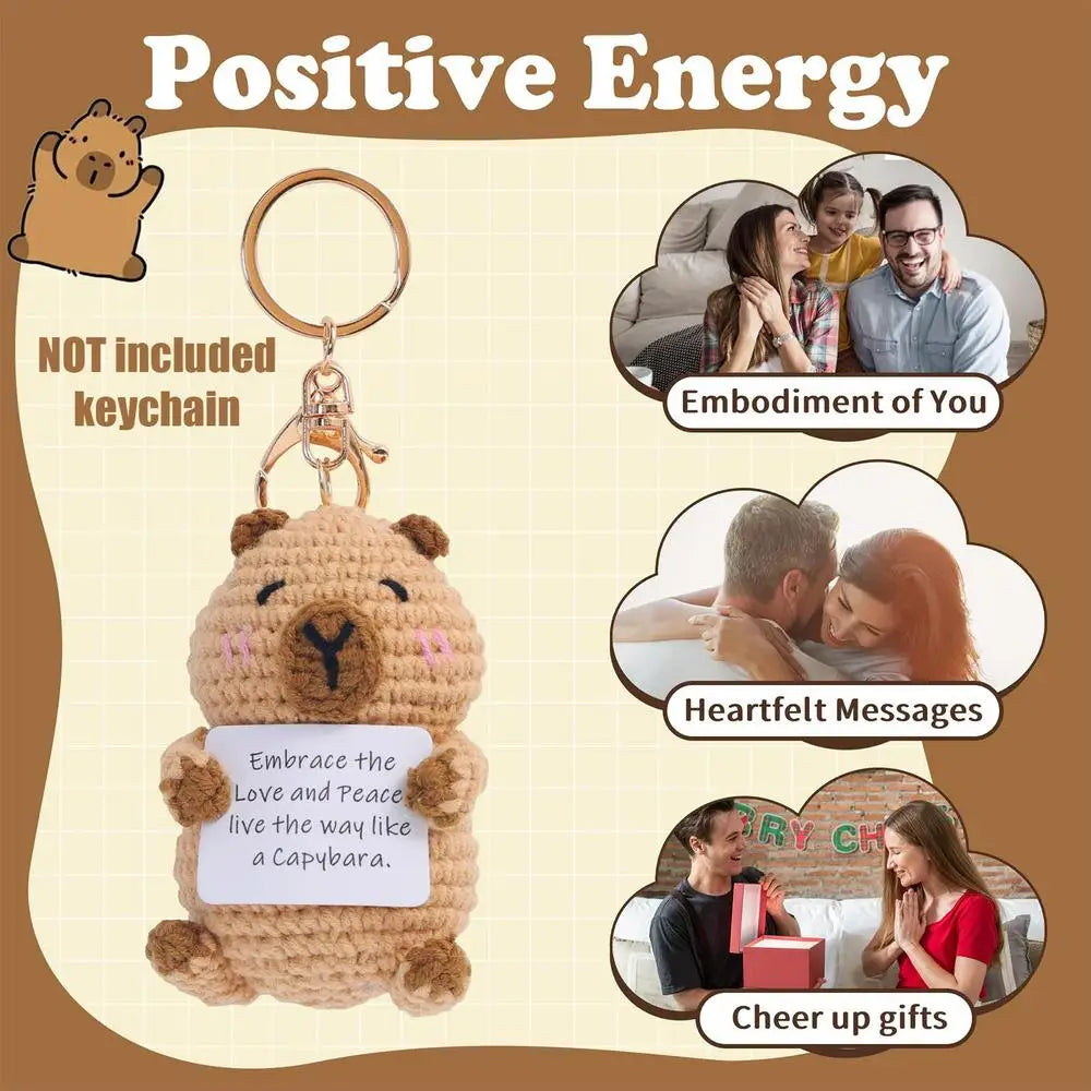 Emotional Support Plush Cheer Up Capybara Knitted Doll