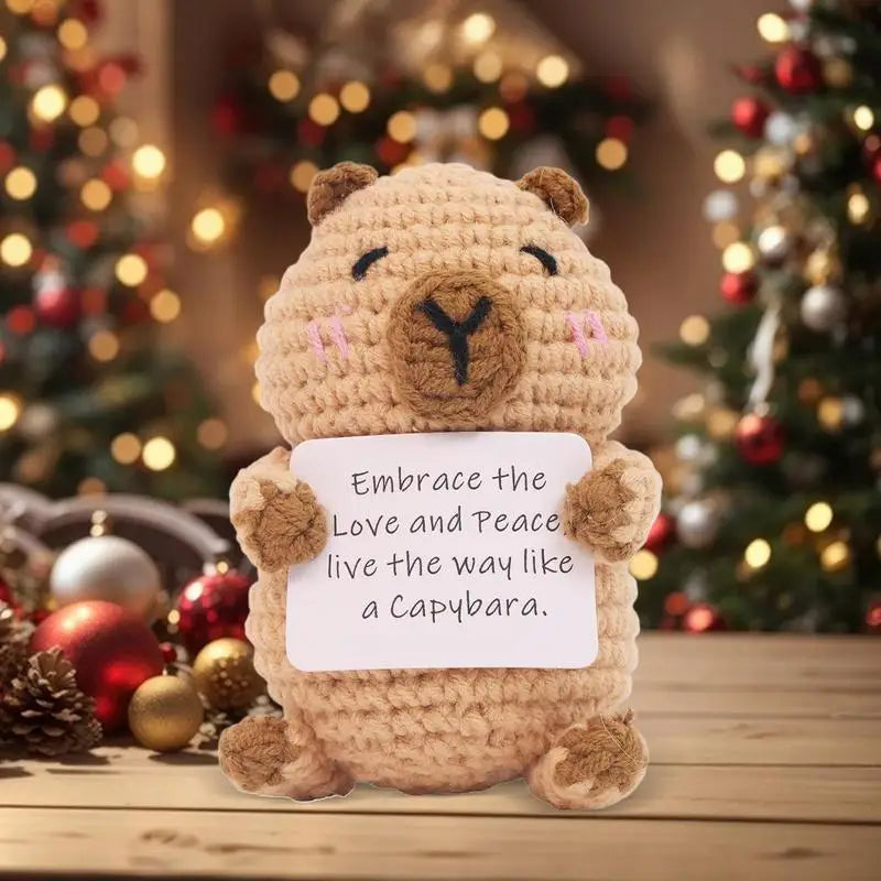 Emotional Support Plush Cheer Up Capybara Knitted Doll