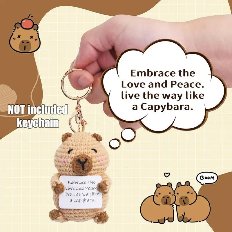 Emotional Support Plush Cheer Up Capybara Knitted Doll